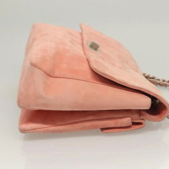 CHANEL Choco Bar Chain Shoulder Bag Suede Pink CC Auth 130967 - Picture 3 of 16